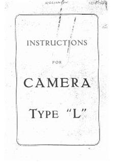 Williamson L-Type Plate Aerial Camera manual. Camera Instructions.